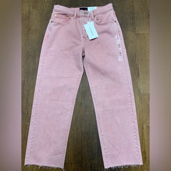 New With Tags Lucky Brand 90s Loose High Rise Crop Comfort Stretch Jeans In Pink - Picture 2 of 13